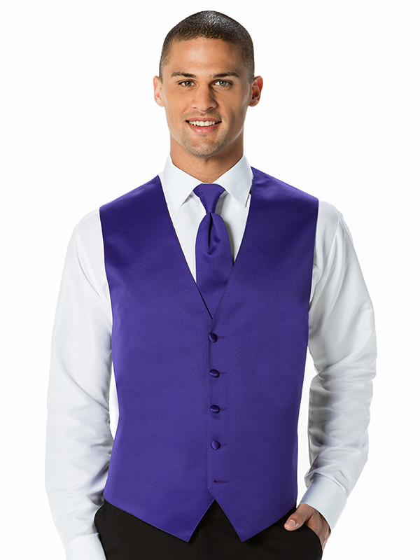 Color Satin Vest and Windsor Tie