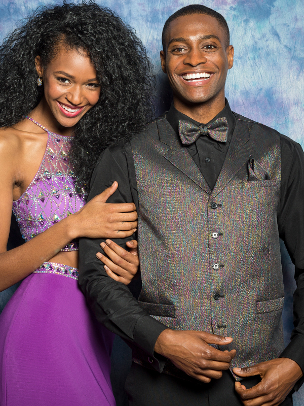 Black Rainbow Starlight Lamé Vest with Matching Bow Tie and Pocket Square